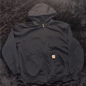 Carhartt Black Full-Zip Hooded Work Jacket